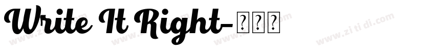 Write It Right字体转换